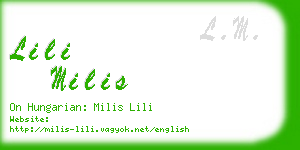 lili milis business card